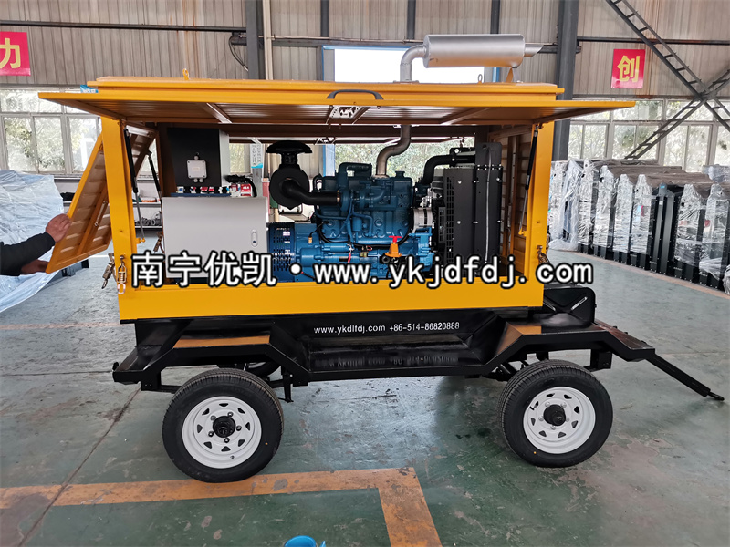 2022年11月10日，50kw玉柴發(fā)電機(jī)組防雨型移動(dòng)拖車發(fā)貨南寧某工業(yè)園